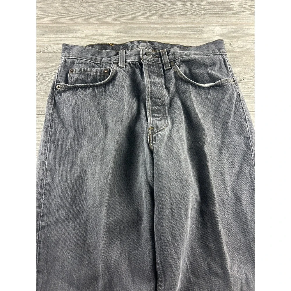 VTG USA Levis Jeans Mens 31x34 Black Denim Regular Straight Grunge Button Fly